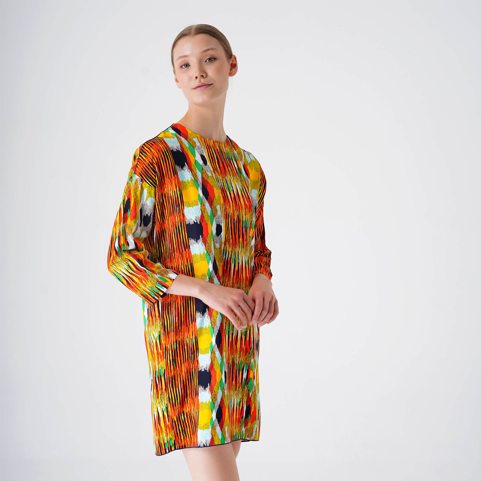 Celine - Multicolor Long Sleeved Pencil Dress